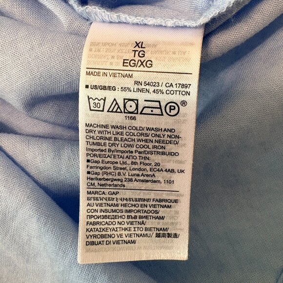🔥 GAP Linen Blend Easy Shirt | Classic Blue | Size XL | Coastal Grandmother - Picture 4 of 5
